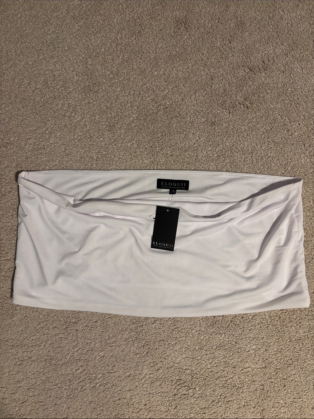 Eloquii White Strapless Bandeau Top
